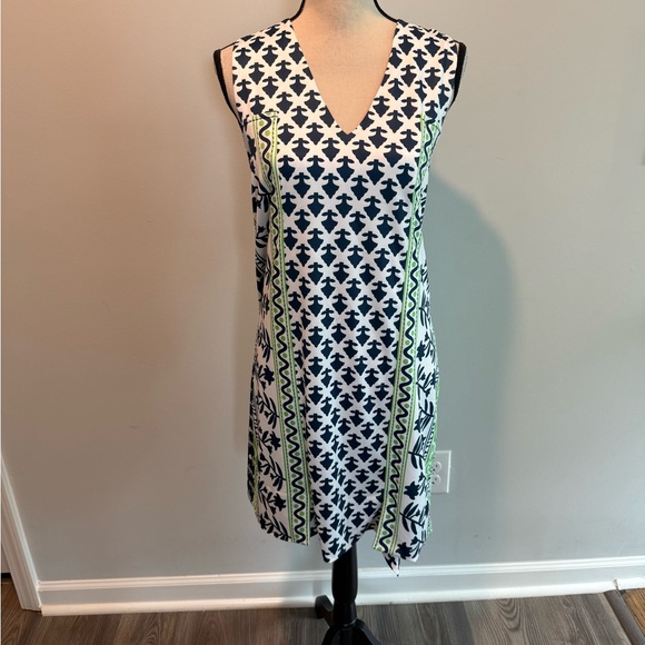 Gretchen Scott Designs Dresses & Skirts - Gretchen Scott Navy Green V Neck Sleeveless Shift Dress Women’s size Medium